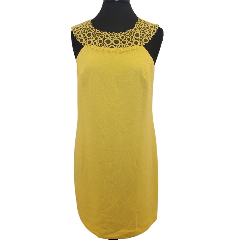 Trina Turk Bliss Embroidered Mesh Shift Dress 6 NWOT Yellow Wedding Spring Party